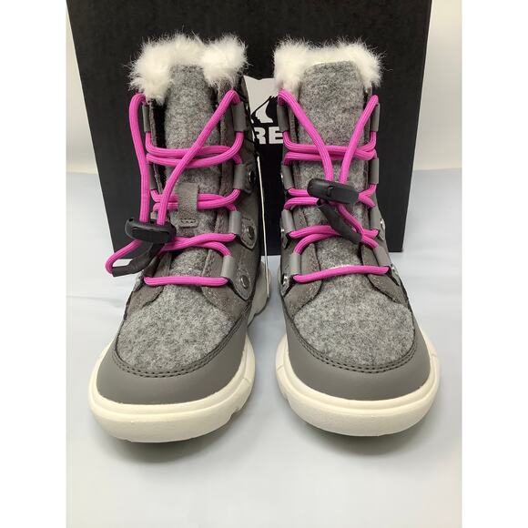 SOREL Kids 9 Quarry Bright Lavender Explorer Lace Winter Boots Waterproof BR3-2 - Picture 1 of 7